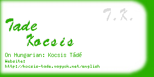 tade kocsis business card
